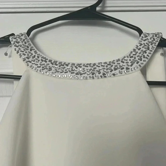 White Calvin Klein Halter Embellished Dress Size 4 - Picture 8 of 9